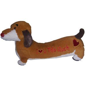 Dan Dee Stuffed Dachshund Brown Dog Valentines Day I Love You This Much Plush